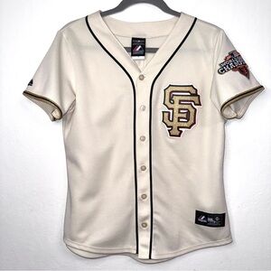 Majestic 2012 Series San Francisco Giants Jersey Buster Posey Womens M Ring Gold